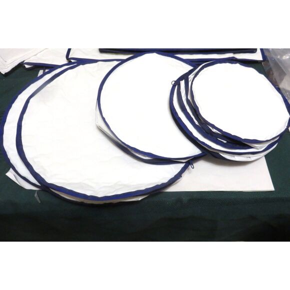 Lillian Vernon17pcWhite Quilted Cases For Dinnerware China Zipper Storage Bags - Picture 2 of 4